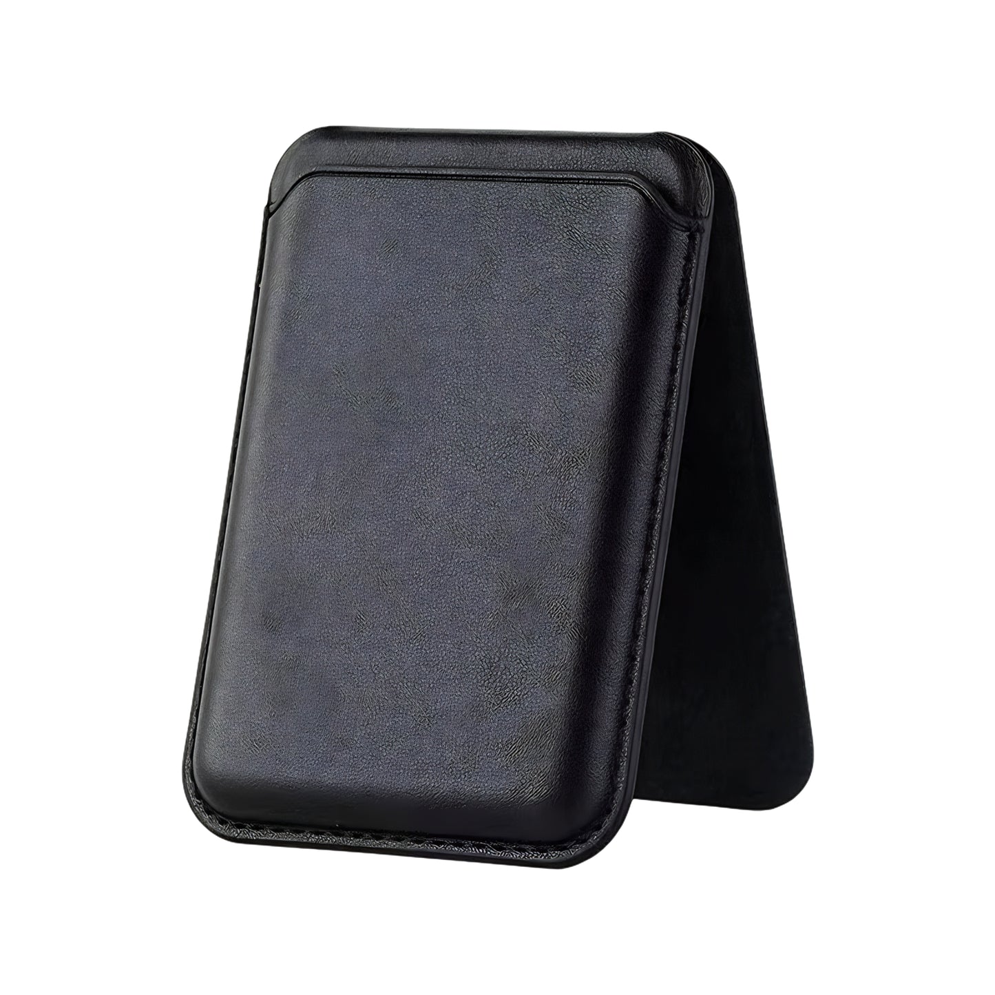 Black Magnetic Leather Wallet Stand with MagSafe