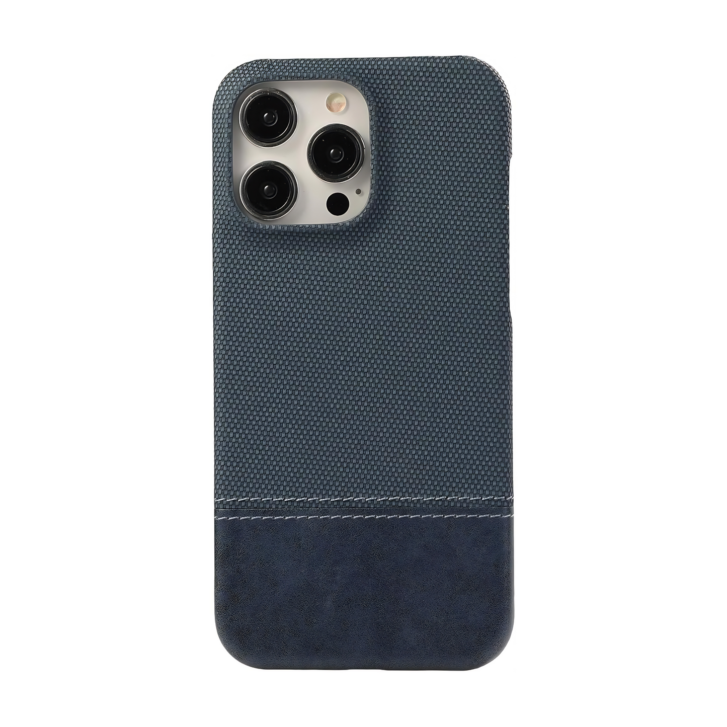 Spliced Blue Navy Leather iPhone Case